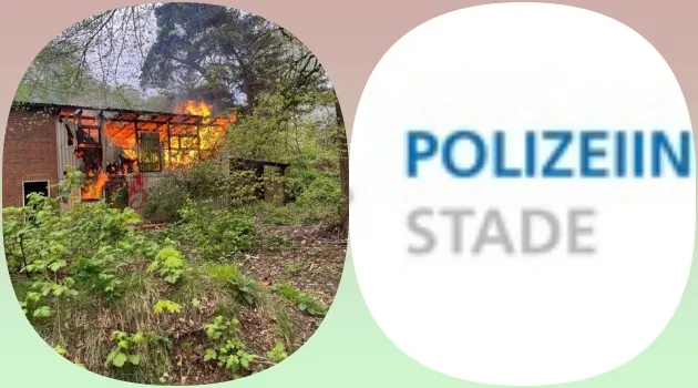 Feuer zerstört Scheune in Stade - Polizei sucht Zeugen