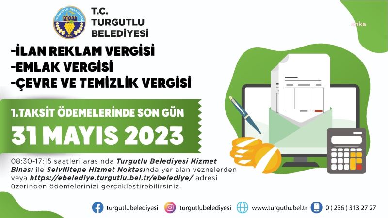 TURGUTLU BELEDİYESİ VERGİ BORÇLARINI YAPILANDIRIYOR 