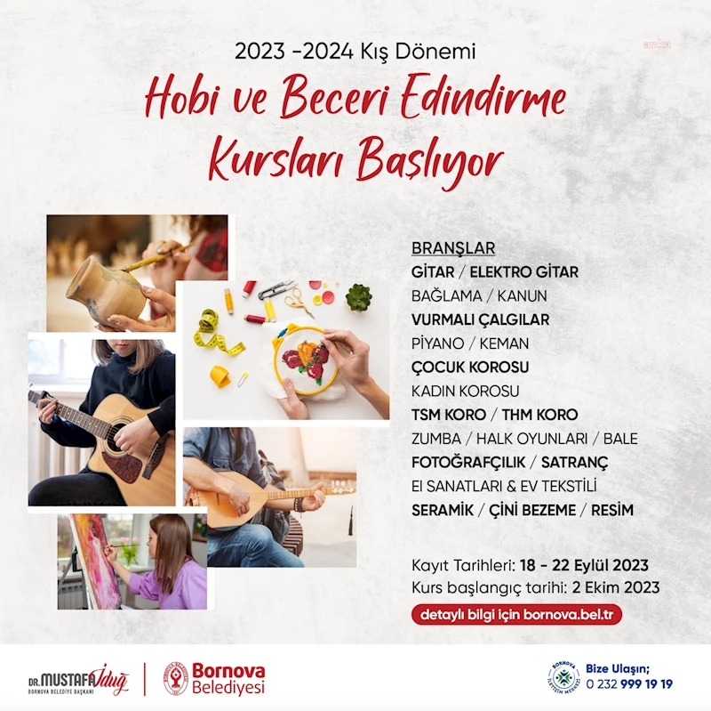 BORNOVALILAR İÇİN HOBİ EDİNDİRME KURSLARI BAŞLIYOR
