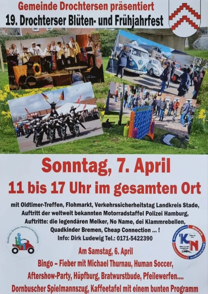 Blüten- und Frühjahrsfest in Drochtersen - Polizei mit Präventionsarbeit und Motorradstaffel Hamburg dabei