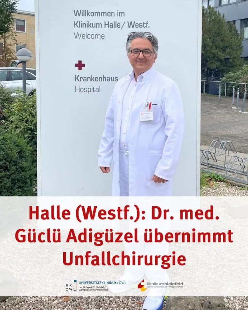 Dr. Güçlü Adıgüzel, Halle (Westf.) Travmatoloji Kliniği’nin Başhekimliğine Getirildi