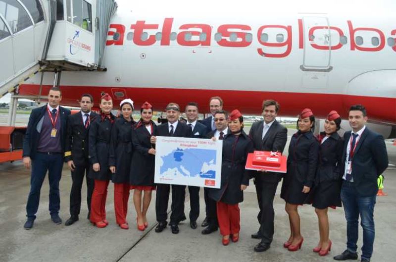 Atlasglobal, Hamburg- İstanbul 100.uçuşunu kutladı.