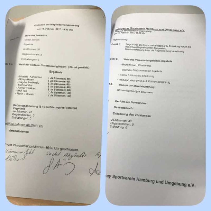 Dernekler masasına  usulsüz tutanak vermişler