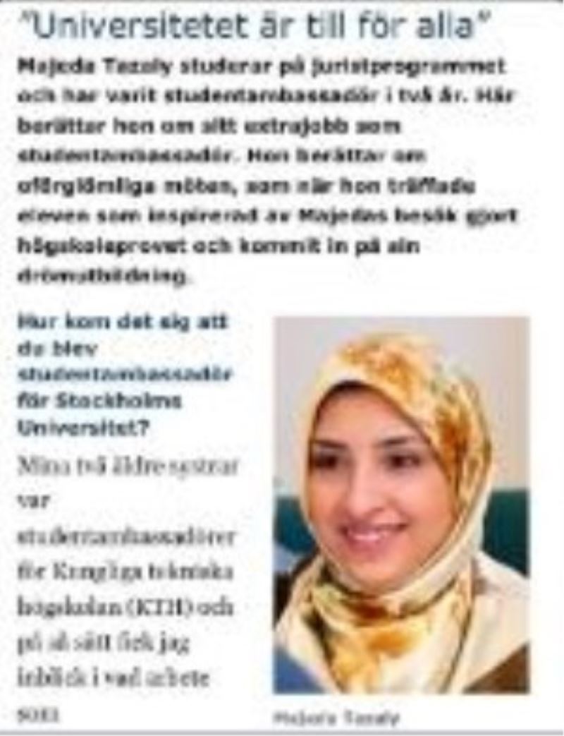 Stockholm Üniversitesi’nden başörtülü tanıtım