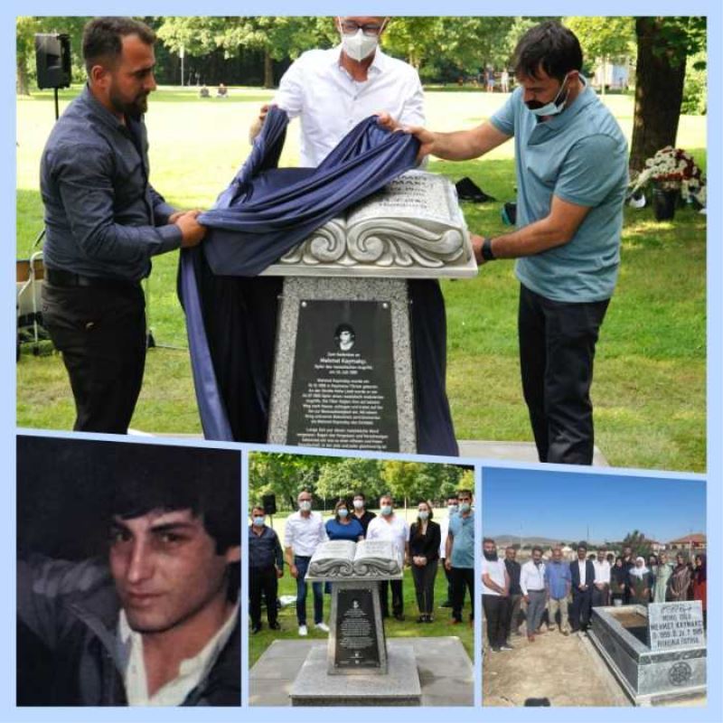 Neonazi kurbanı Mehmet Kaymakcı için anıt taş heykel törenle açıldı